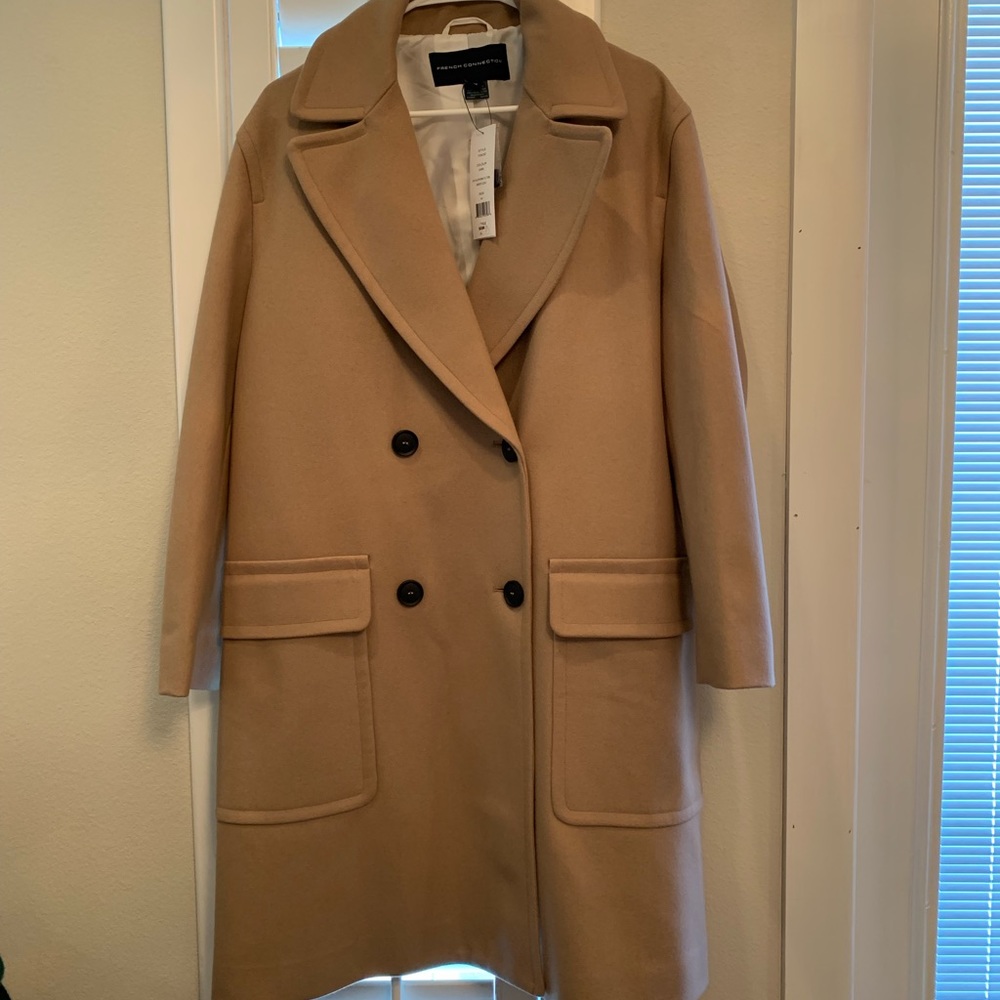 French Connection Cashmere Blend Trench Coat SizeM